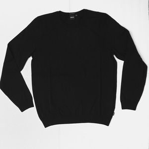 HUGO BOSS NEW BLACK CREWNECK KNIT SWEATER - NEVER WORN